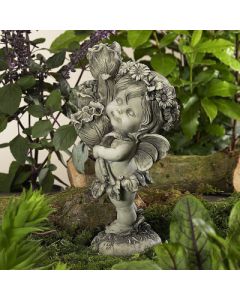 Elfe "Lalula", stehend, mit Blumen, Resin