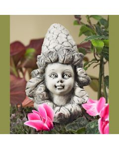 Blumenkind "Zapfen", betonfarben, Resin
