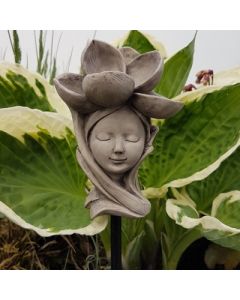 Blumenkind "Magnolie", betonfarben, Resin