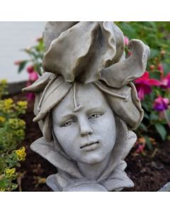 Blumenkind "Gloriosa", betonfarben, Resin