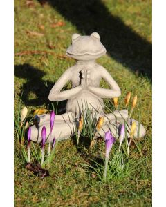 YOGA-FROSCH "Der Lotus", Steinguss