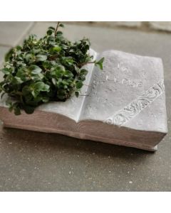Gedenkbuch mit Spruch, zum Bepflanzen, Zementguss