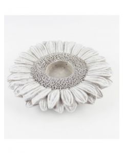 Teelicht-Halter "Sonnenblume", grau, Zementguss