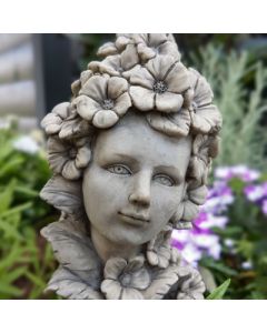 Blumenkind "Hibiskus", betonfarben, Resin